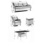 Deniz Rattan Puflu Bahçe Balkon Takımı 3+1+1 Kahve-3