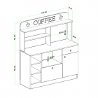 Barista Kahve Köşesi Çok Amaçlı Dolap Atlantik Çam-3