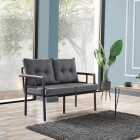 Saye Metal Bahçe Balkon Oturma Takımı 2+1+1+Orta Sehpa Antrasit-0