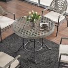Bistro 4 Kişilik  Rattan Örgü Bahçe Balkon Oturma Seti Cam Sehpalı-1