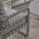 Breda Rattan Örgü Bahçe Balkon Takımı 2+1+1 Cam Masalı Gri-4