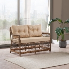 Breda Rattan Örgü Bahçe Balkon Takımı 2+1+1 Cam Masalı Kahve-0