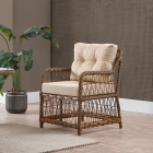 Breda Rattan Örgü Bahçe Balkon Takımı 2+1+1 Cam Masalı Kahve-1