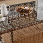 Breda Rattan Örgü Bahçe Balkon Takımı 2+1+1 Cam Masalı Kahve-2