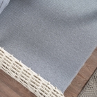 Edra Rattan Puflu Bahçe Balkon Takımı 3+1+1+Camı Masa Kemik Rengi-5