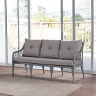 Joy Rattan Puflu Bahçe Balkon Takımı 3+1+1+ Camlı Masa Gri-0