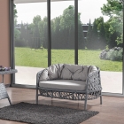 Konfor Rattan Bahçe Balkon Oturma Takımı 2+1+1+Camlı Masa Gri-0