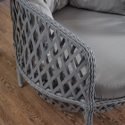 Konfor Rattan Bahçe Balkon Oturma Takımı 2+1+1+Camlı Masa Gri-3