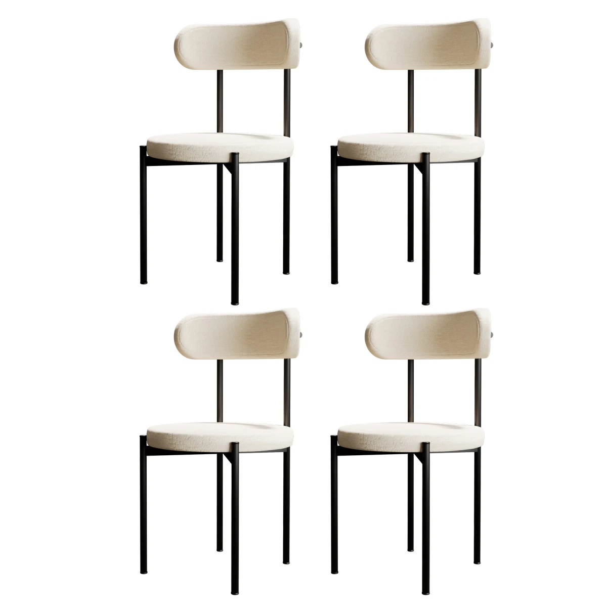 Trend 4'lü Mutfak Masası Sandalyesi Krem-Siyah