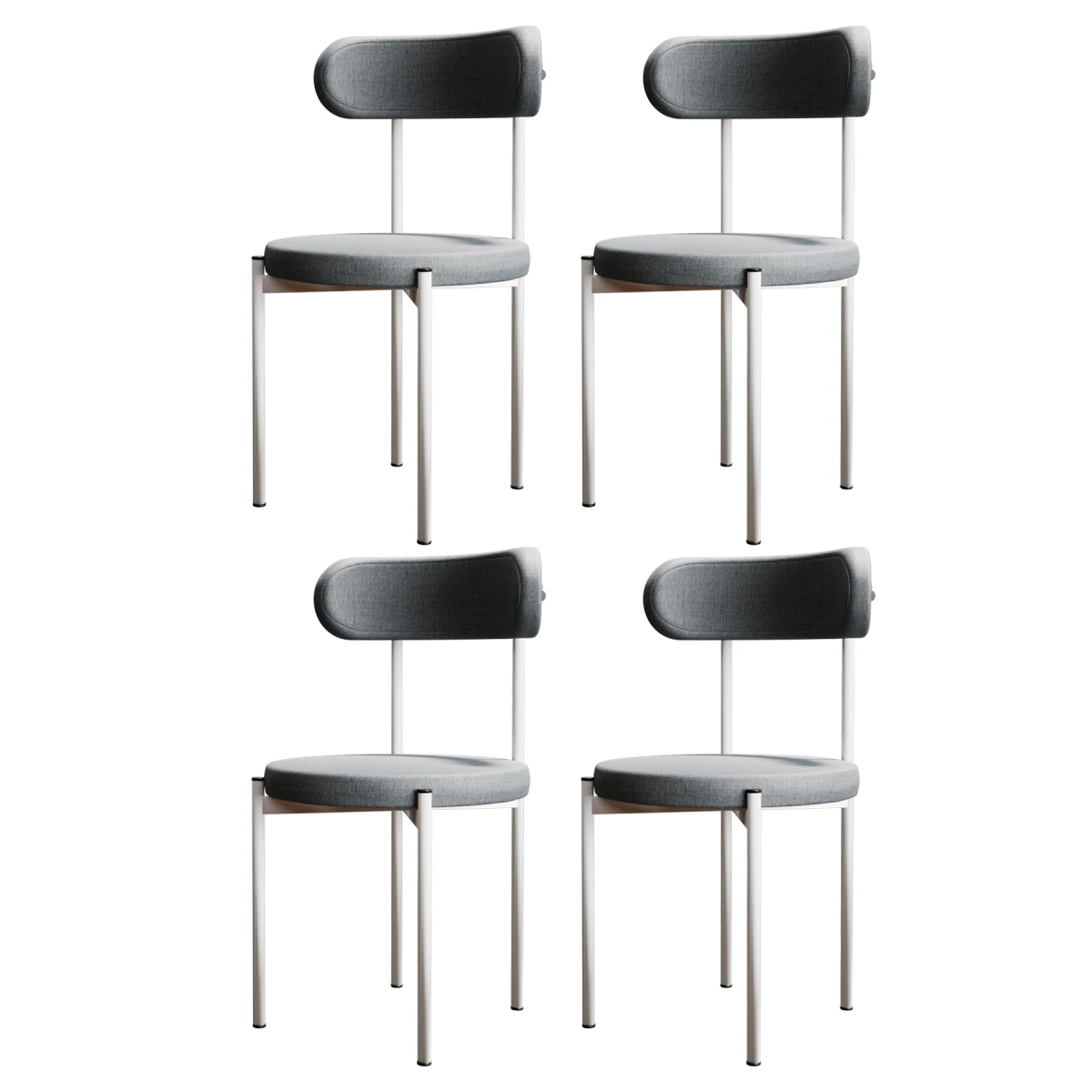 Trend 4'lü Mutfak Masası Sandalyesi Gri-Beyaz