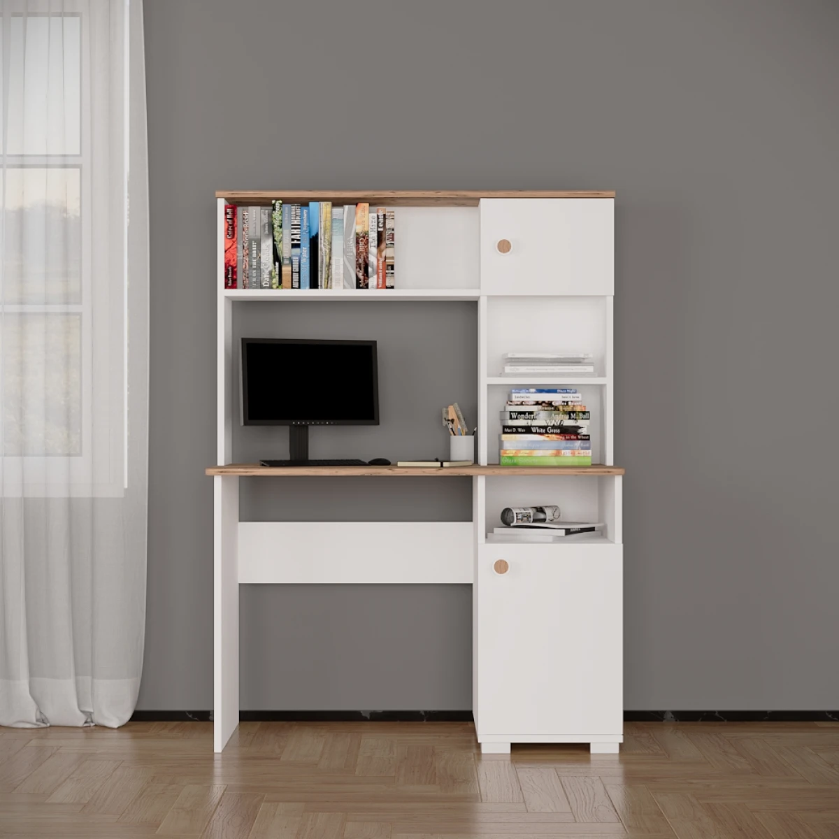 Meta Çalışma Masası Atlantik Çam Beyaz