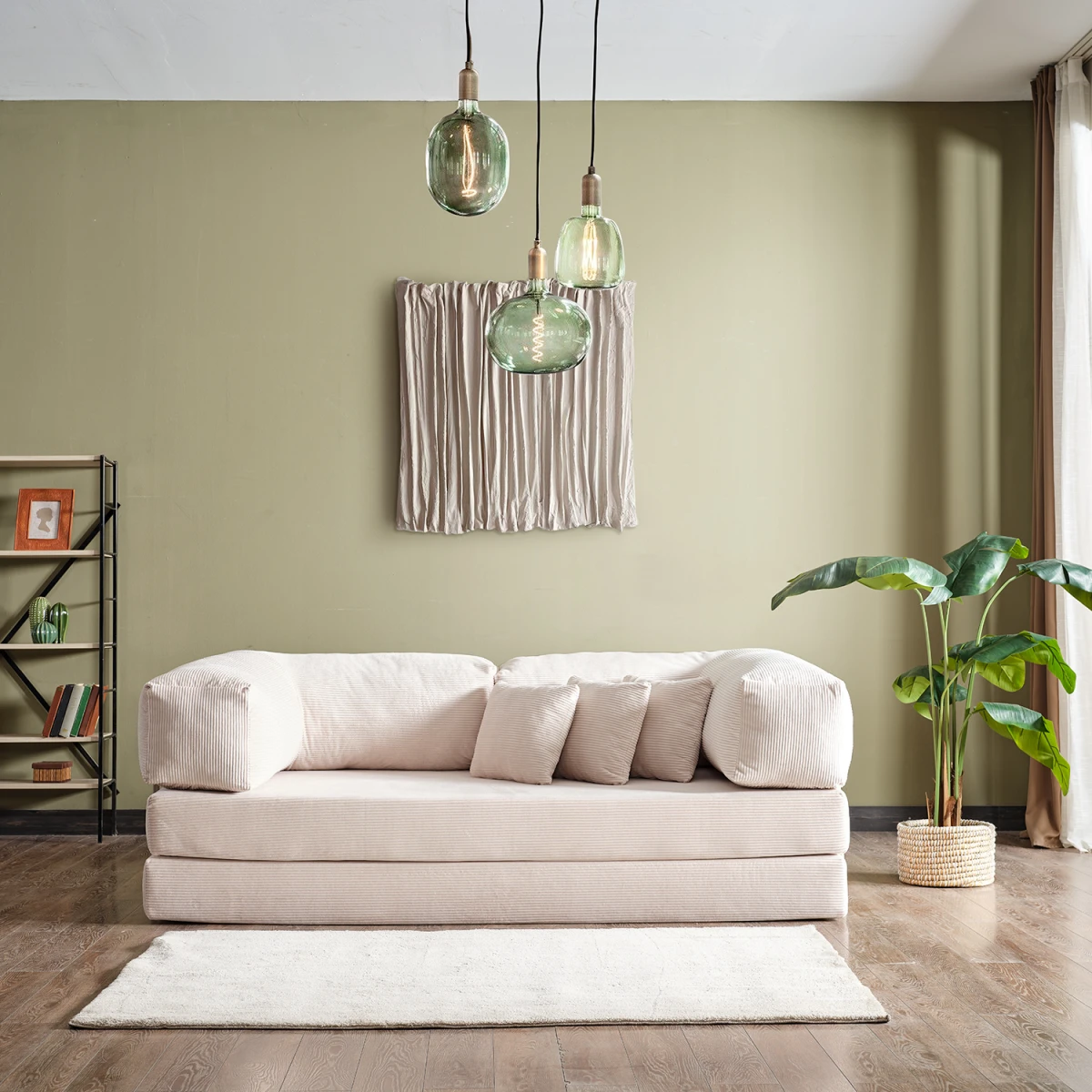 Legom Stil Aktivite Koltuğu Yatak Olabilen Çok Amaçlı Kanepe Krem