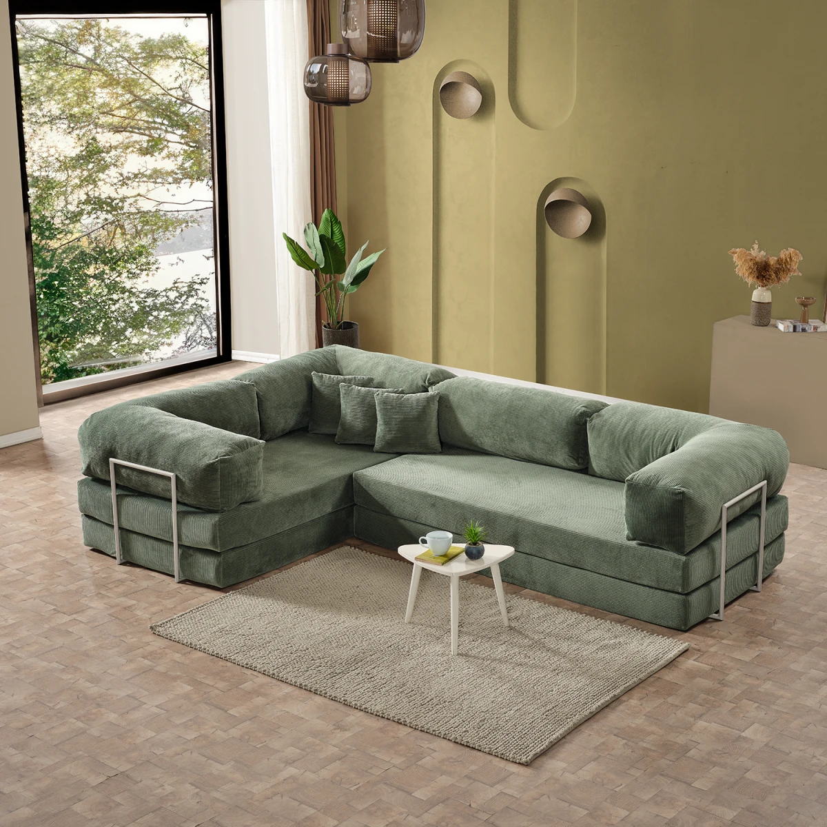 Legom Lucas Aktivite Koltuğu Yatak Olabilen Çok Amaçlı Kanepe L Koltuk Yeşil