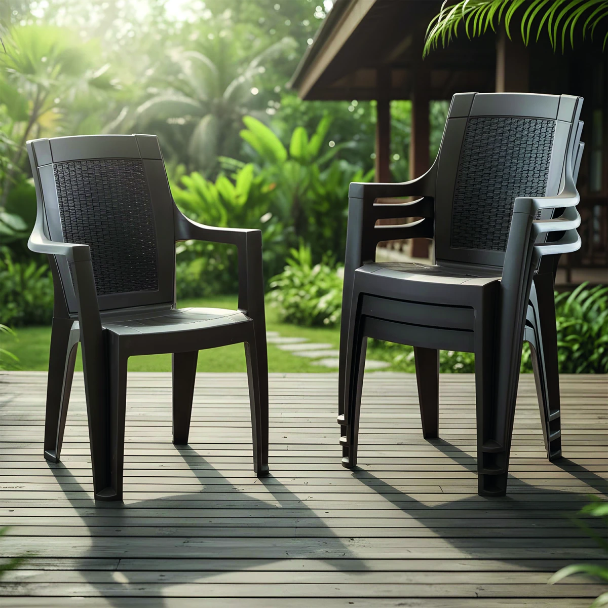 Efes 4'lü Rattan Sandalye Kahve