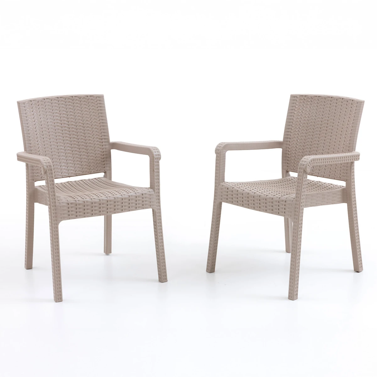 King 2'li Rattan Sandalye Cappuccino