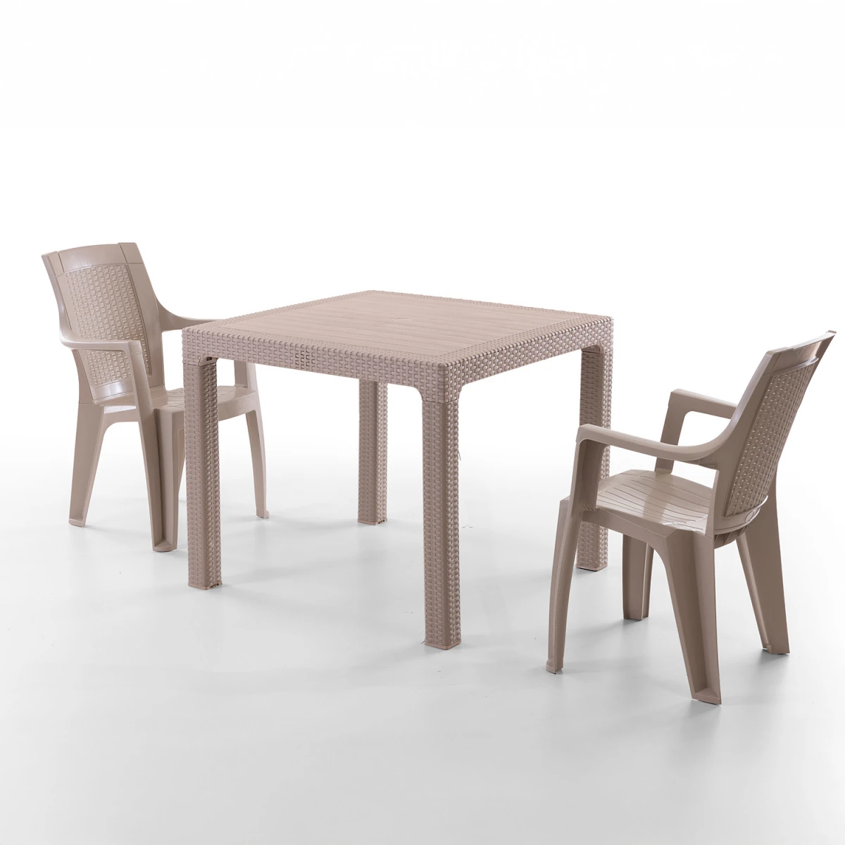 Efes 2 Kişilik Rattan Masa Sandalye Takımı Cappuccino