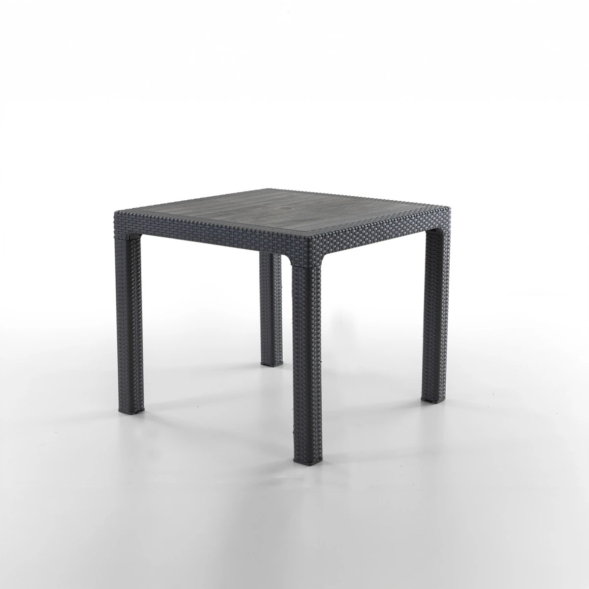 Rattan 90x90 cm Masa Siyah