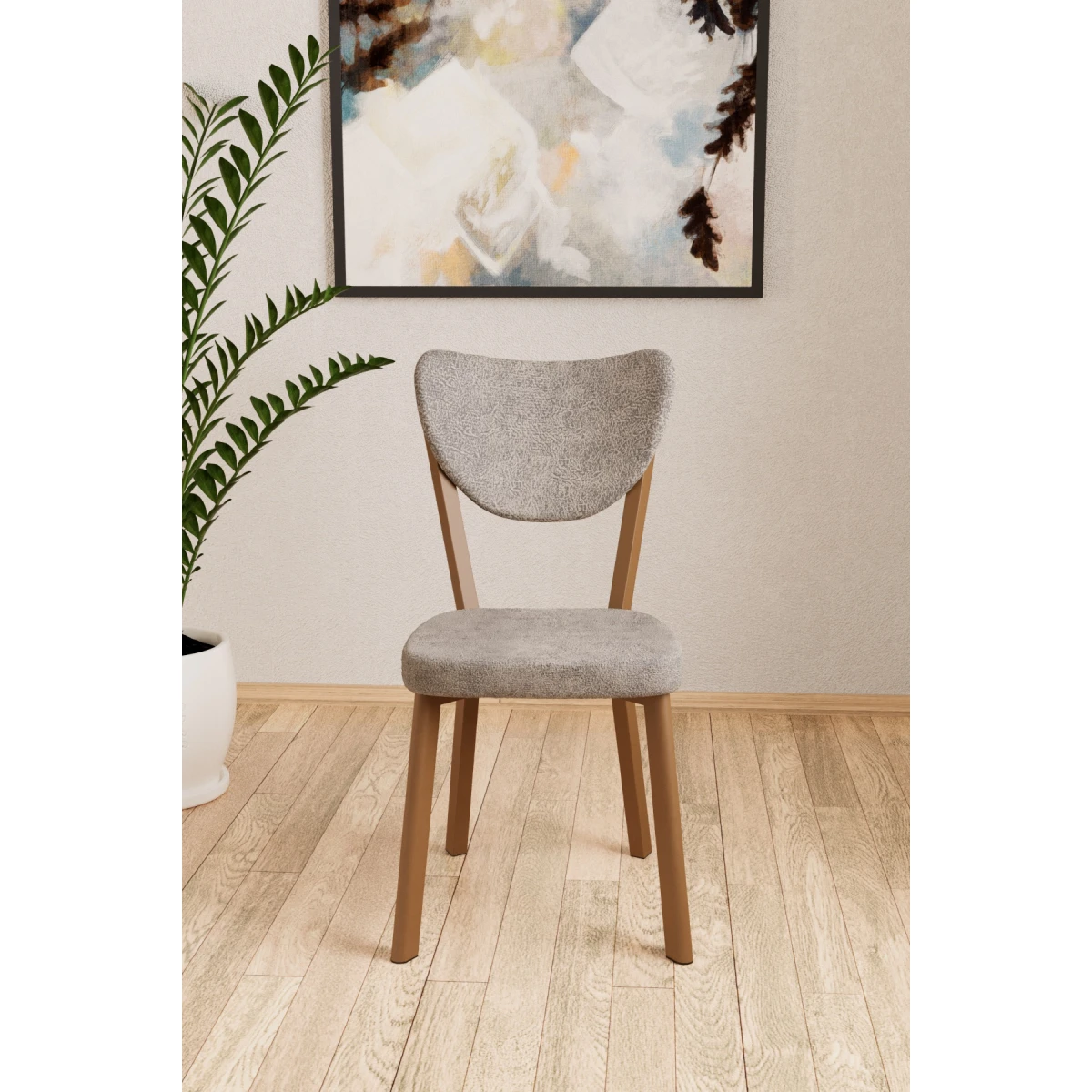 Elma Tekli Mutfak Yemek Masası Sandalyesi Kahve