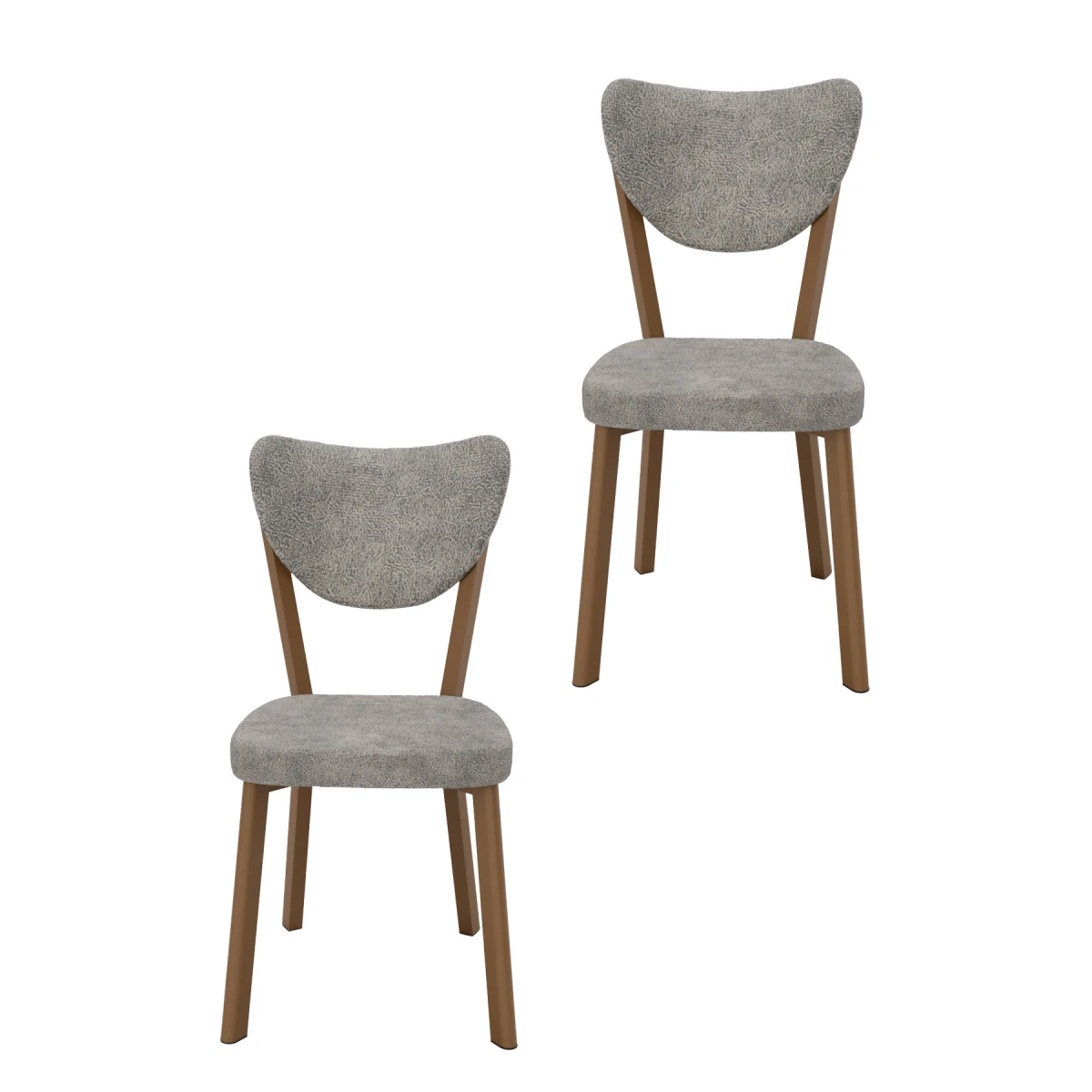 Elma 2li Mutfak Yemek Masası Sandalyesi Kahve