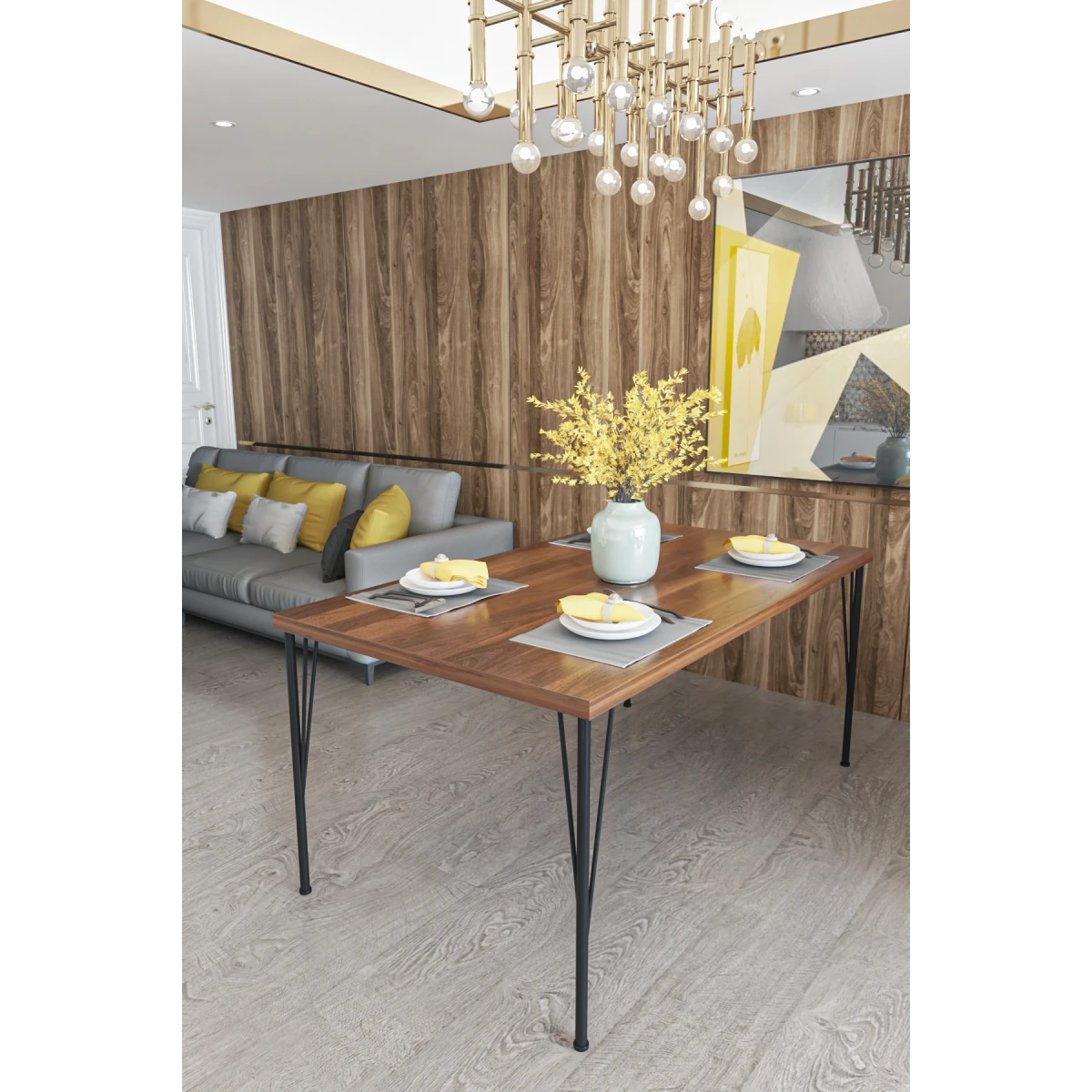 Evdemo Dekor Mutfak Yemek Masası Ceviz