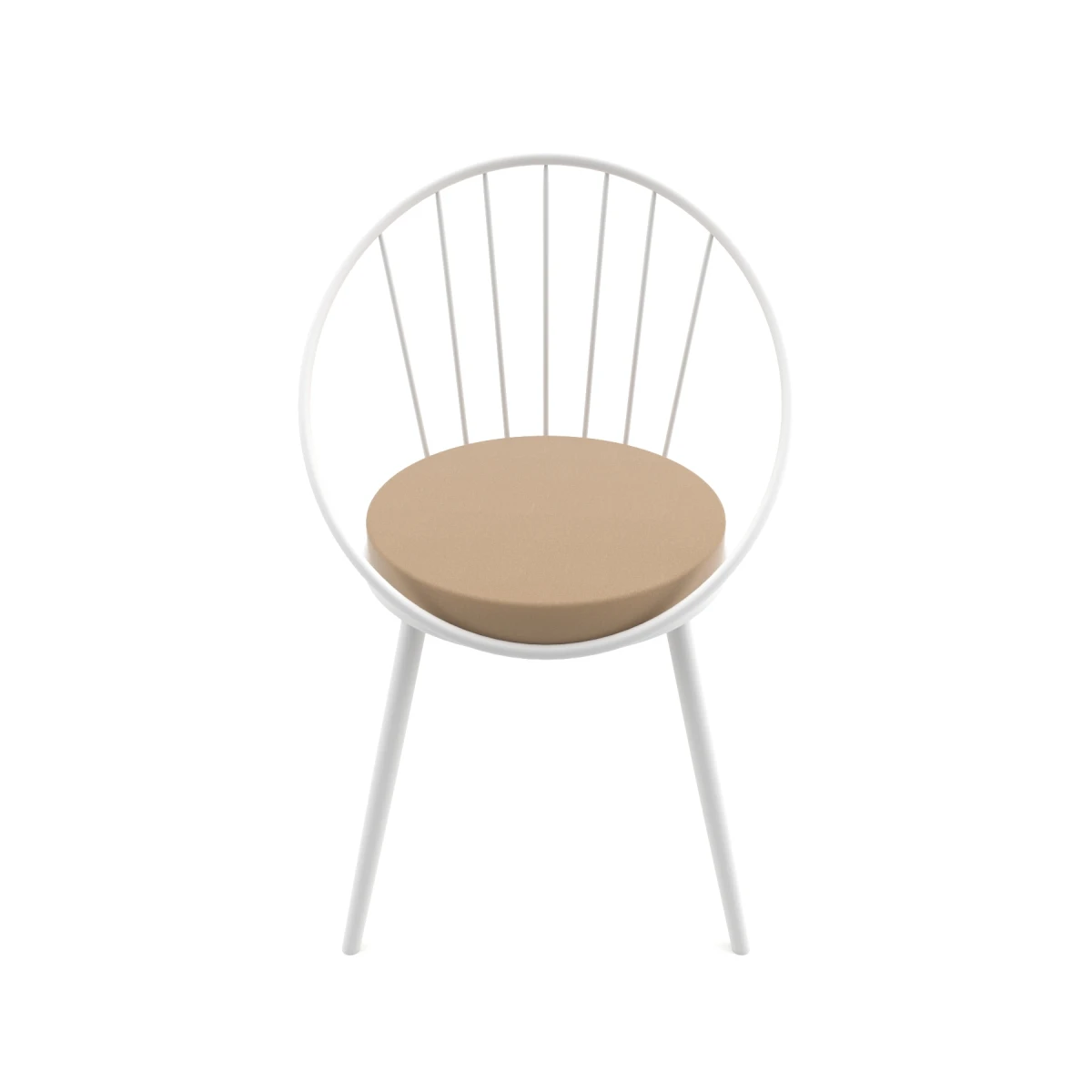 Evdemo Eylül Metal Tel Sandalye Beyaz Kahve