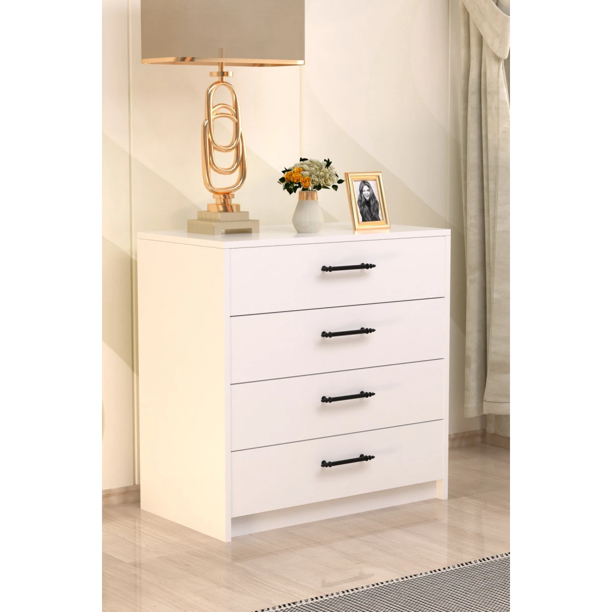 Fiona 4 Çekmeceli Şifonyer Beyaz