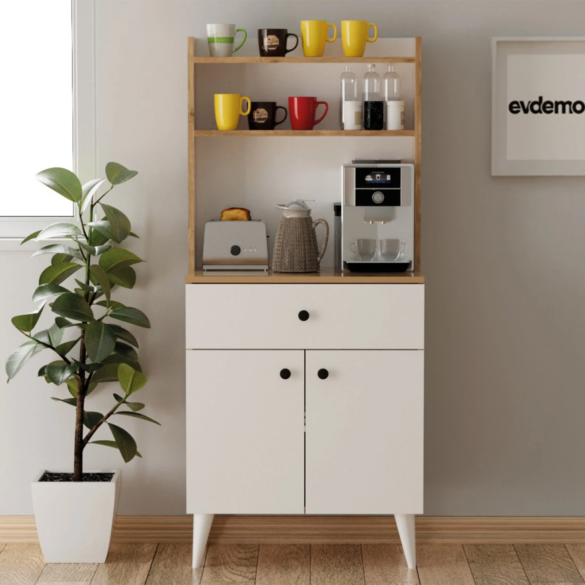 Biga Kahve Köşesi Çok Amaçlı Dolap Atlantik Çam