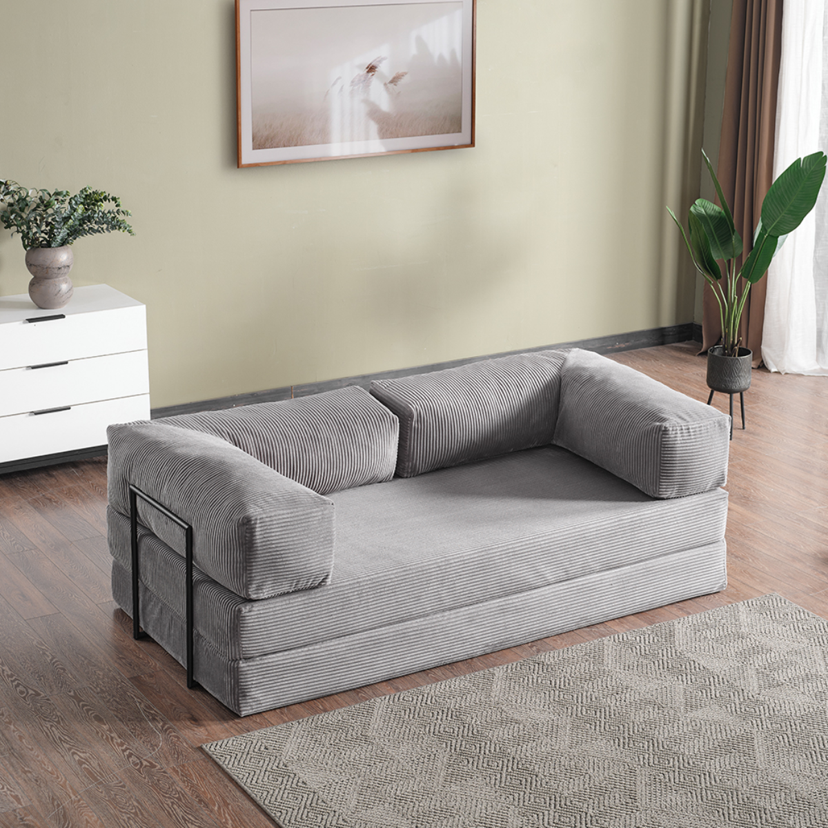 Lounge Aktivite Koltuğu Çok Amaçlı Koltuk Yatak Gri