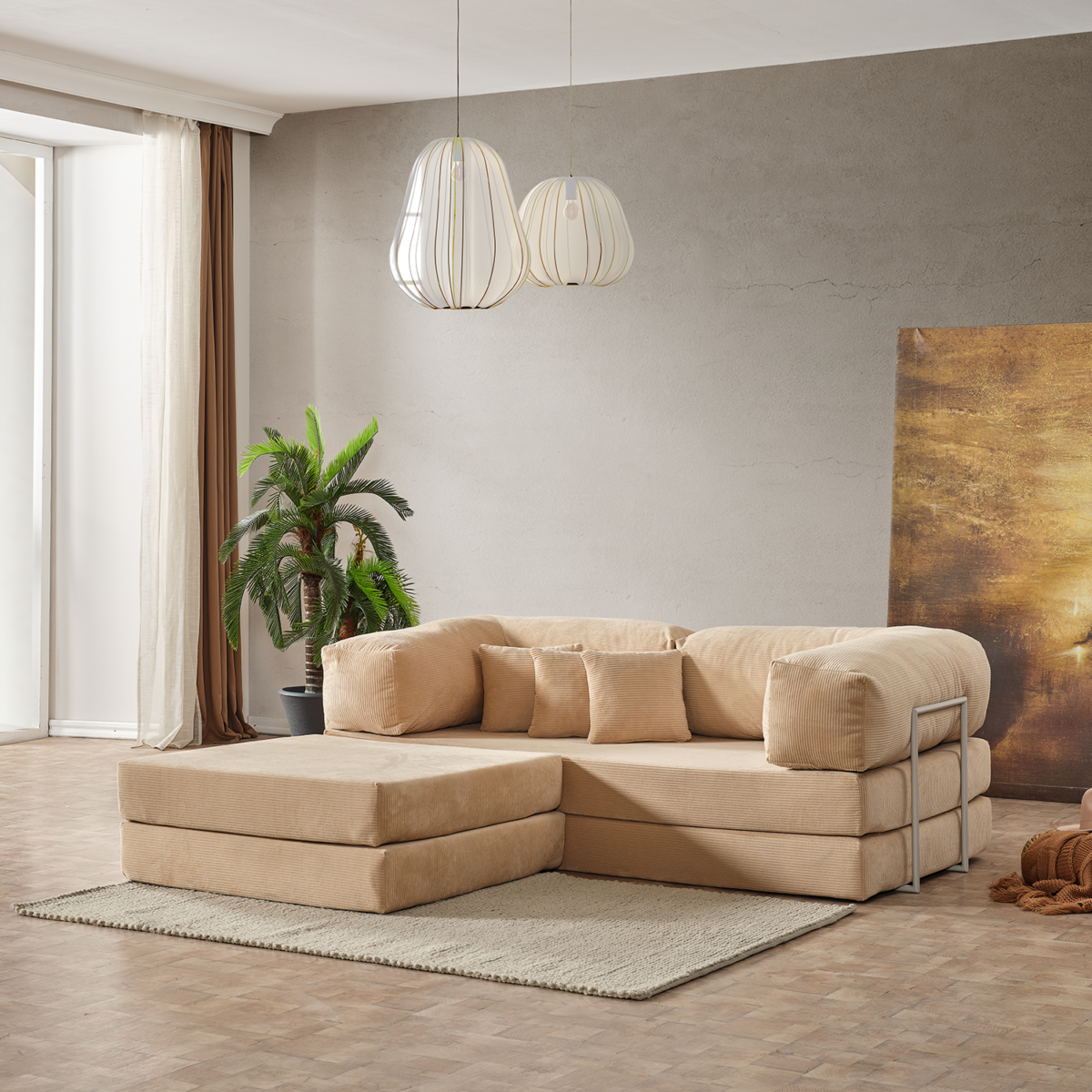 Legom Alis Aktivite Koltuğu Yatak Olabilen Çok Amaçlı Kanepe Bej