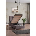 Bengü Tek Kişilik Baza Başlık Set Gri 90*190-2