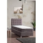 Bengü Tek Kişilik Baza Başlık Set Gri 90*190-0