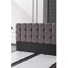 Bengü Çift Kişilik Baza Başlık Yatak Seti Gri 150*200-1