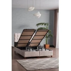 Bengü Çift Kişilik Baza Başlık Set Krem 150*200-0