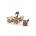 Deniz Rattan Puflu Bahçe Balkon Takımı 3+1+1 Kahve-0