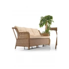 Deniz Rattan Puflu Bahçe Balkon Takımı 3+1+1 Kahve-1