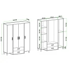 Aden 4 Kapak 2 Çekmeceli Gardırop-3