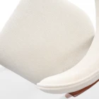 Polo Bukle Kumaş Ahşap Lüks Sandalye Krem-3