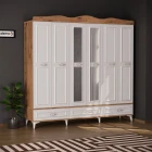 Luna 6 Kapaklı 3 Çekmeceli Aynalı Gardırop Atlantik Çam-0