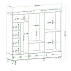 Luna 6 Kapaklı 3 Çekmeceli Aynalı Gardırop Beyaz-2