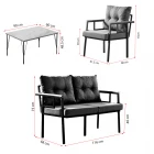 Saye Metal Bahçe Balkon Oturma Takımı 2+1+1+Orta Sehpa Cappuccino-3