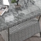 Breda Rattan Örgü Bahçe Balkon Takımı 2+1+1 Cam Masalı Gri-3