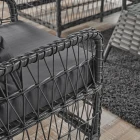 Breda Rattan Örgü Bahçe Balkon Takımı 2+1+1 Cam Masalı Antrasit-3