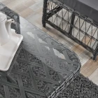 Breda Rattan Örgü Bahçe Balkon Takımı 2+1+1 Cam Masalı Antrasit-4