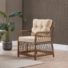 Breda Rattan Örgü Bahçe Balkon Takımı 2+1+1 Cam Masalı Kahve-1