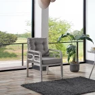 Rio Rattan Bahçe Balkon Oturma Takımı 2+1+1+Camlı Masa Kemik Rengi-1