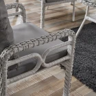 Rio Rattan Bahçe Balkon Oturma Takımı 2+1+1+Camlı Masa Kemik Rengi-3
