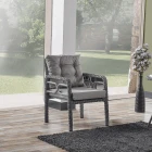 Rio Rattan Bahçe Balkon Oturma Takımı 2+1+1+Camlı Masa Gri-1