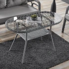 Rio Rattan Bahçe Balkon Oturma Takımı 2+1+1+Camlı Masa Gri-2