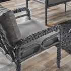 Rio Rattan Bahçe Balkon Oturma Takımı 2+1+1+Camlı Masa Gri-3