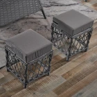 Edra Rattan Puflu Bahçe Balkon Takımı 3+1+1+Camlı Masa Gri-3